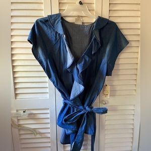 Blue Chambray Wrap Around